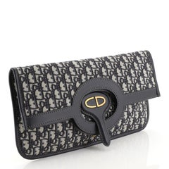 Christian Dior Fold Over Clutch Oblique Canvas