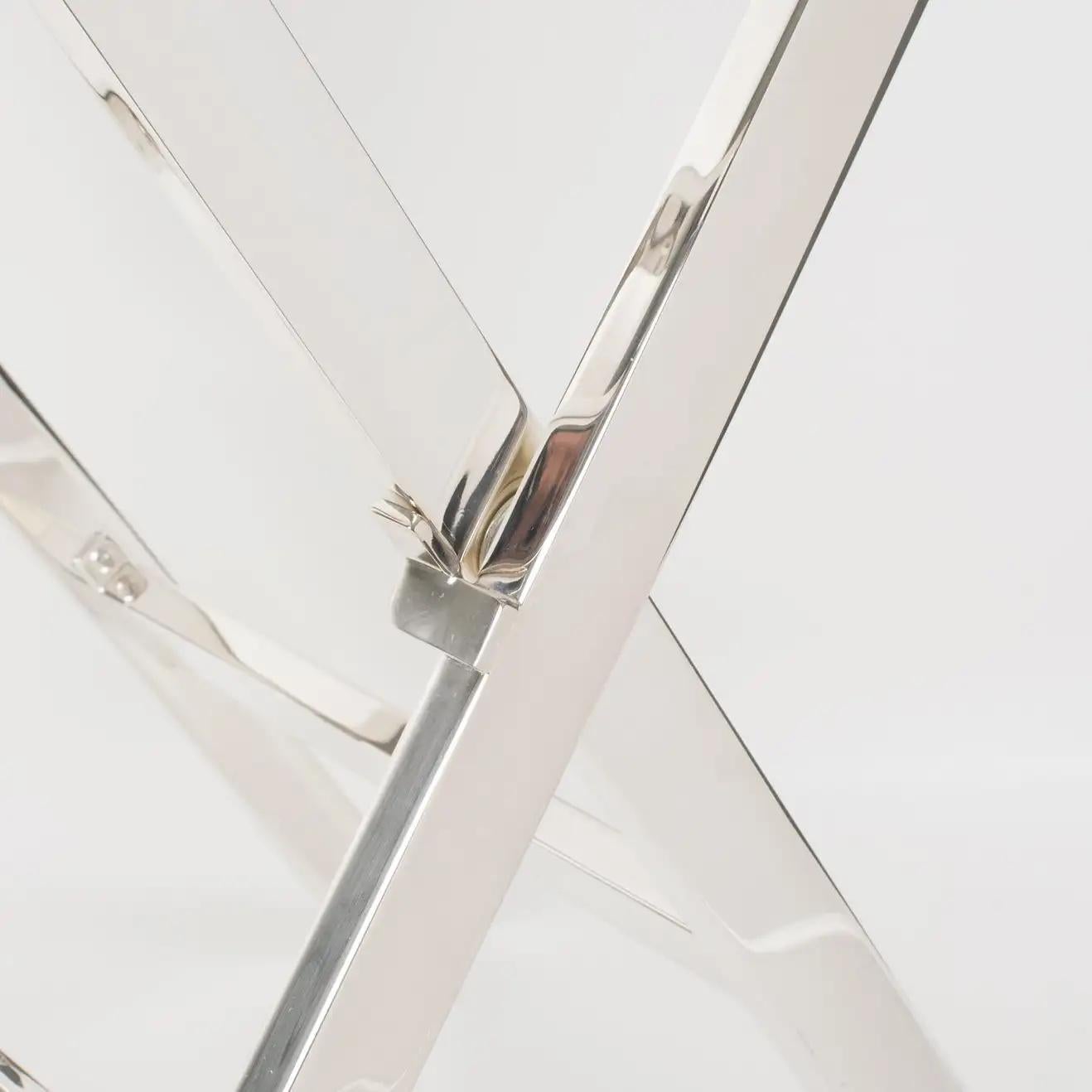 Christian Dior Folding Tray Table Tortoiseshell Lucite and Silver Plate, 1960s 7