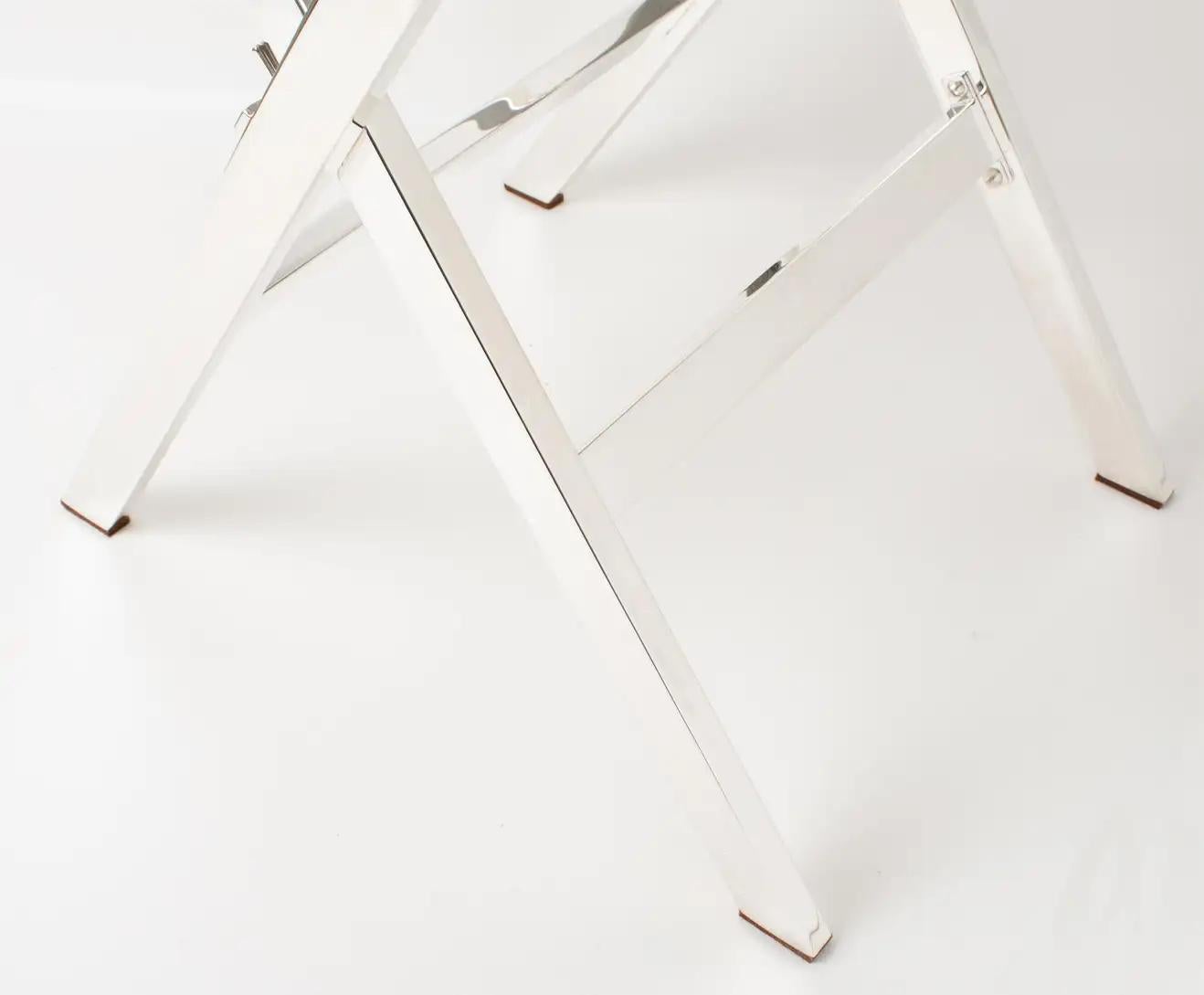 Christian Dior Folding Tray Table Tortoiseshell Lucite and Silver Plate, 1960s 8