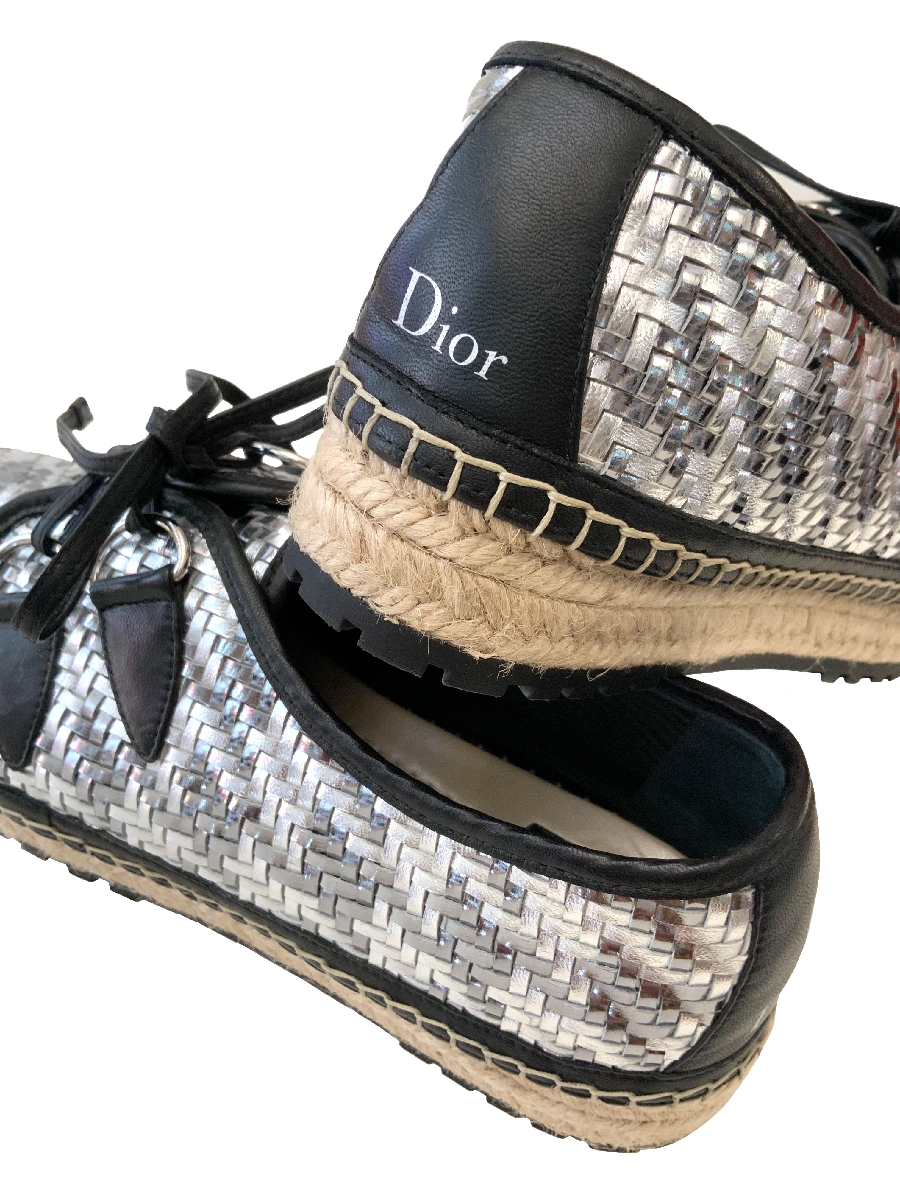 Noir Christian Dior - Baskets à plateforme Folk en vente