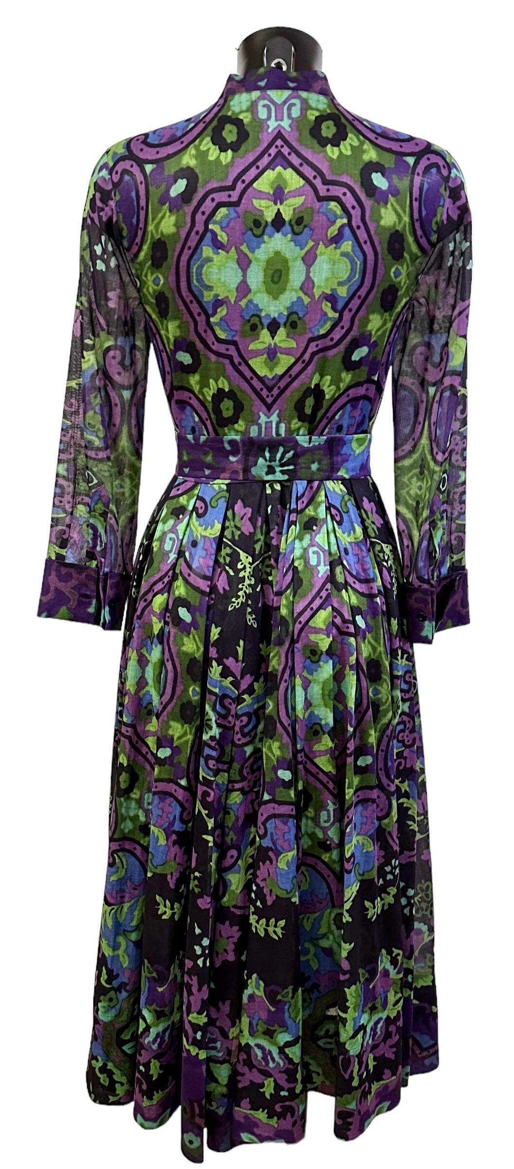 Christian Dior FW 2023 / 2024 Print Cotton Veil Mid-Length Dress In Excellent Condition For Sale In Geneva, CH