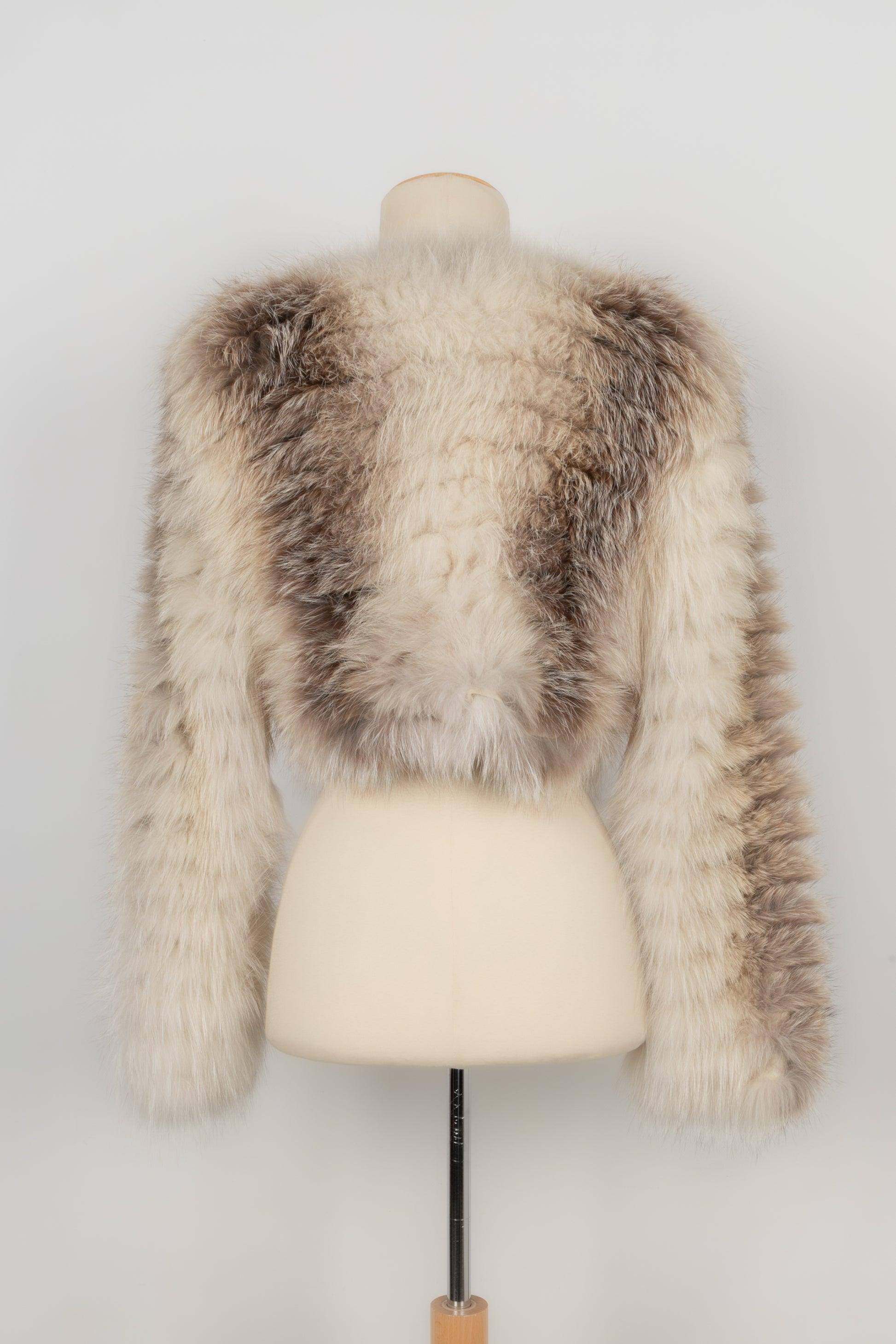 Brown Christian Dior Fox Fur Jacket with Silk Lining, 2003