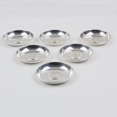 Christian Dior 1960s Silver Plate Coaster, set of six