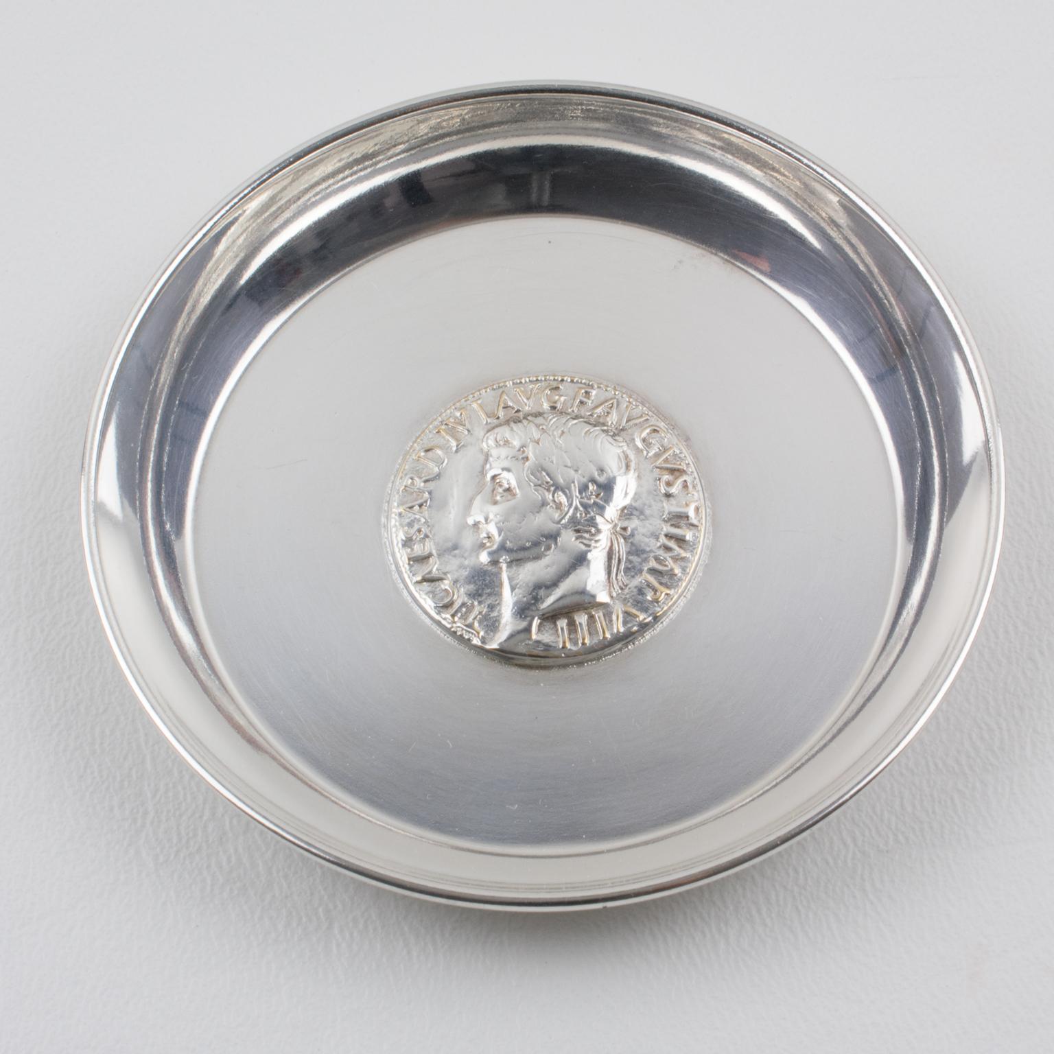 French Christian Dior 1960s Silver Plate Coaster, set of six