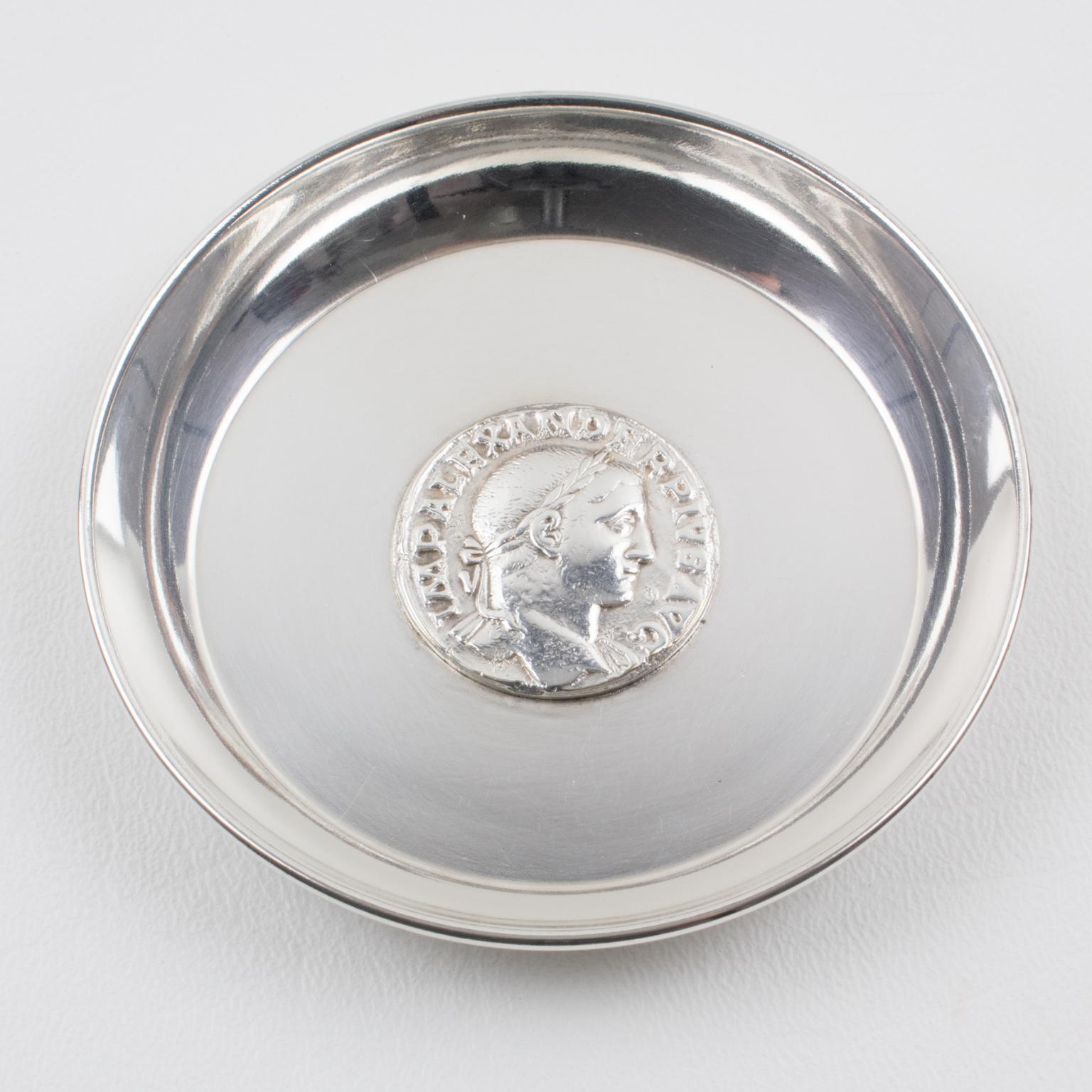 Christian Dior 1960s Silver Plate Coaster, set of six In Good Condition In Atlanta, GA