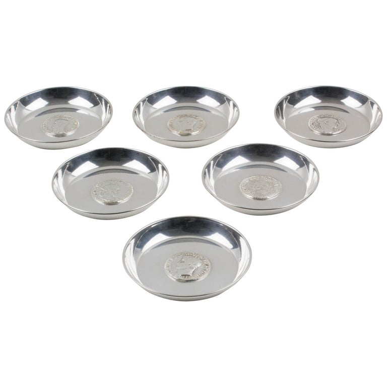 Christian Dior 1960s Silver Plate Coaster, set of six at 1stDibs