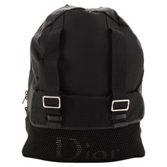 Christian Dior Front Pocket Buckle Backpack Nylon with Mesh
