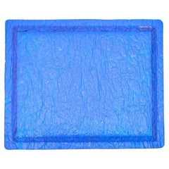Christian Dior, plateau en plexiglas bleu givré, circa 1980