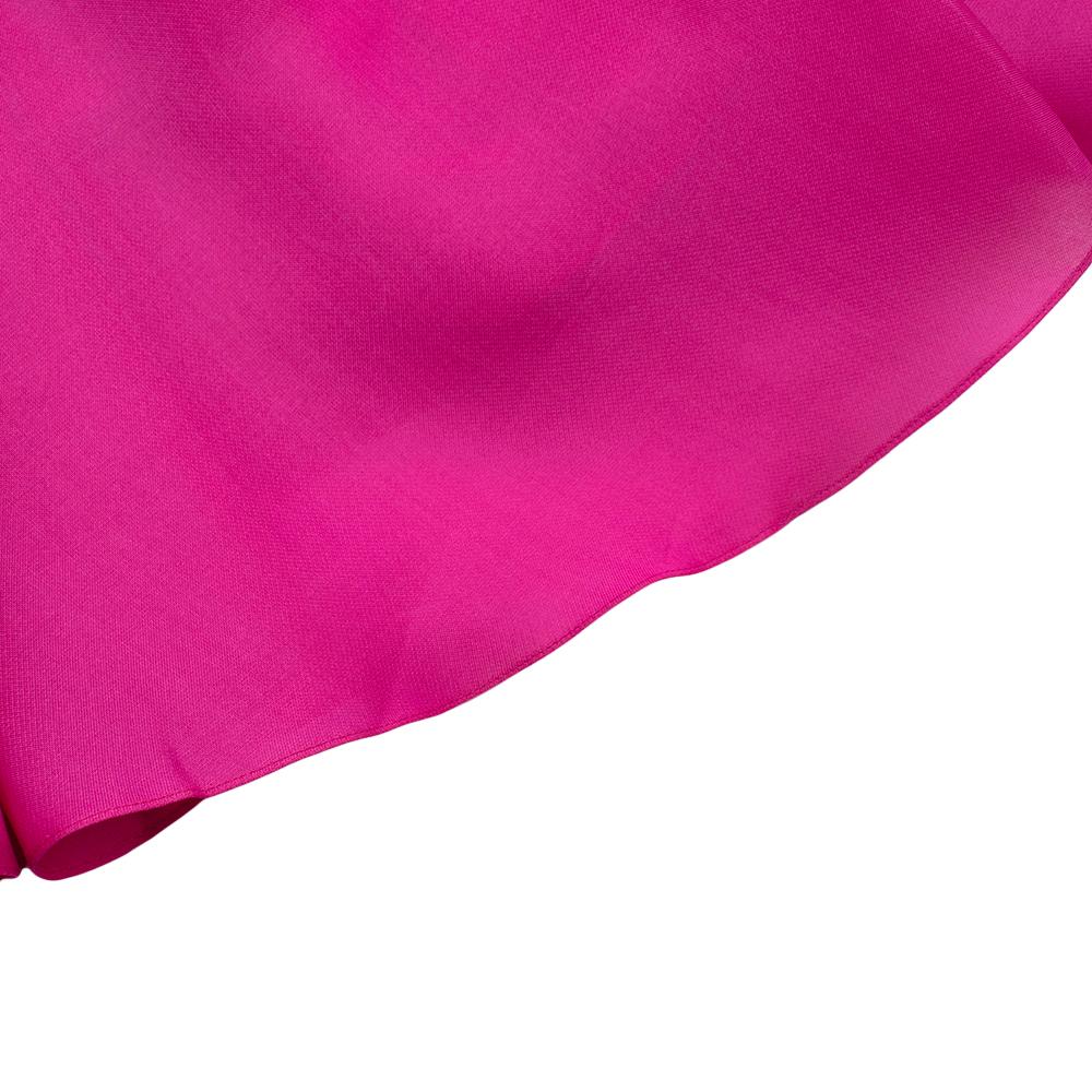 Christian Dior Fuchsia Pleated Silk Mini Skirt - Size US 4 In New Condition For Sale In London, GB