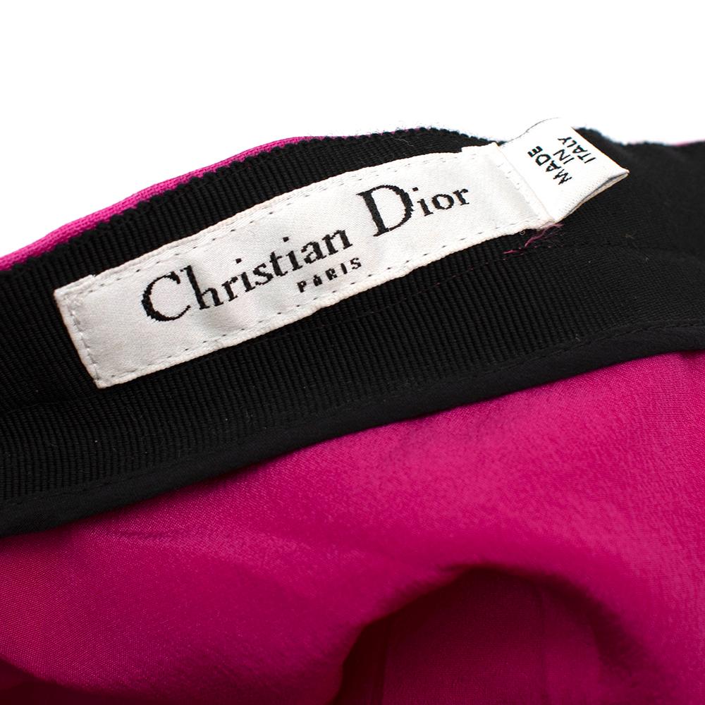 Christian Dior Fuchsia Pleated Silk Mini Skirt - Size US 4 For Sale 2