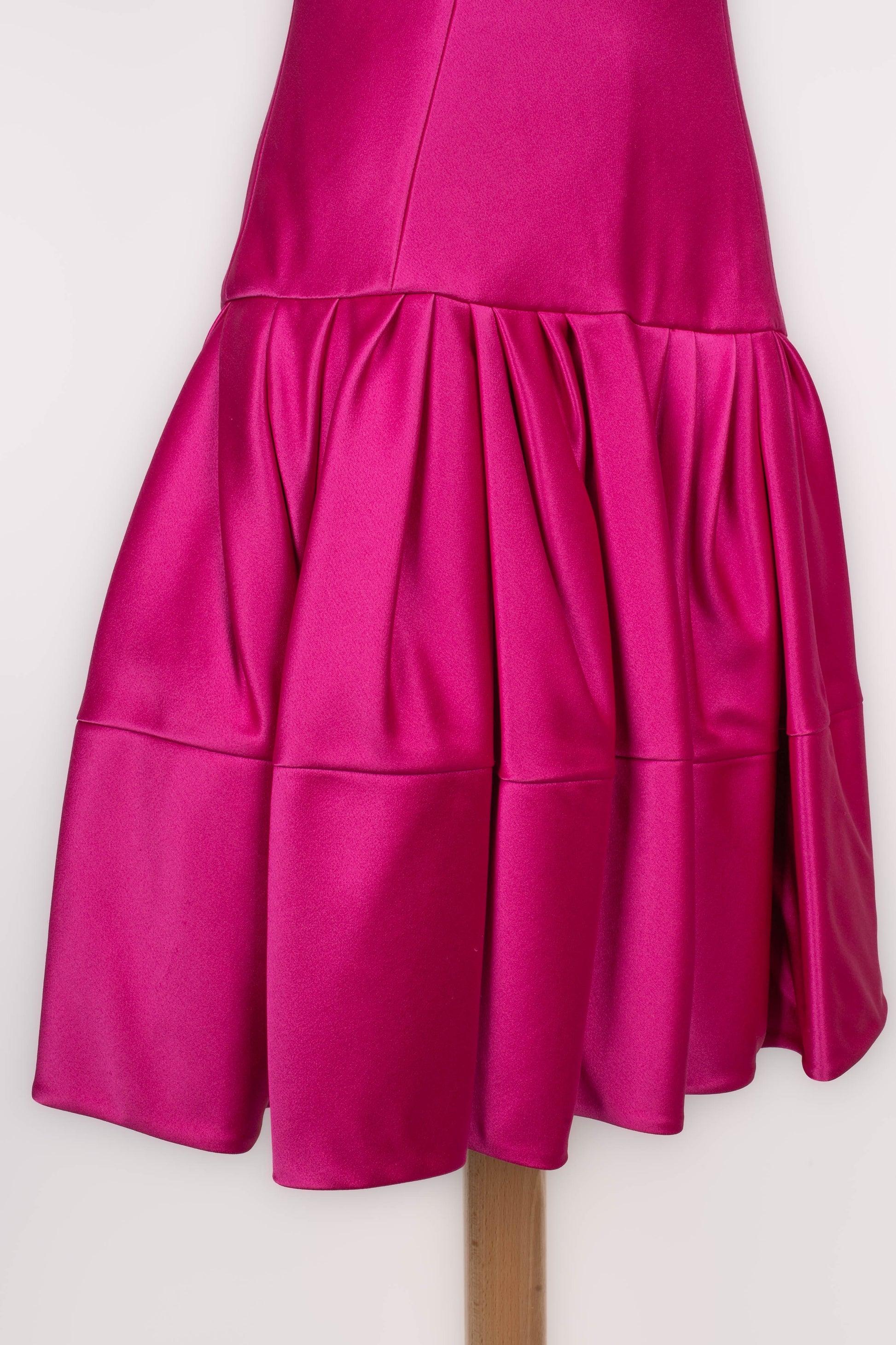 Christian Dior Fuchsia Satin Sleeveless Dress, 2012 For Sale 1