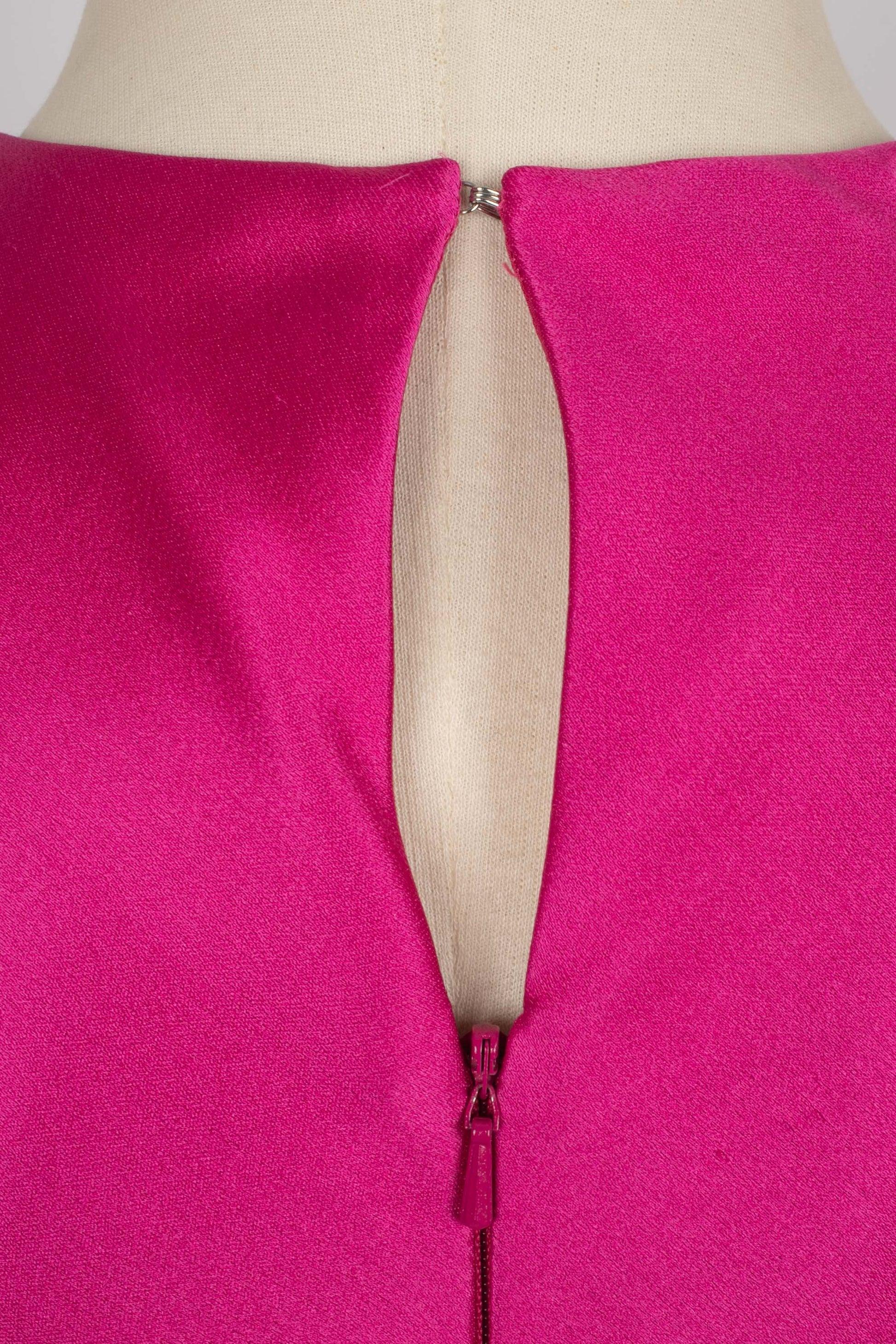 Christian Dior Fuchsia Satin Sleeveless Dress, 2012 For Sale 2