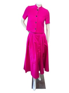 Christian Dior Fuchsia Wool-Silk Two-Piece Skirt Suit, 2023 FR 36