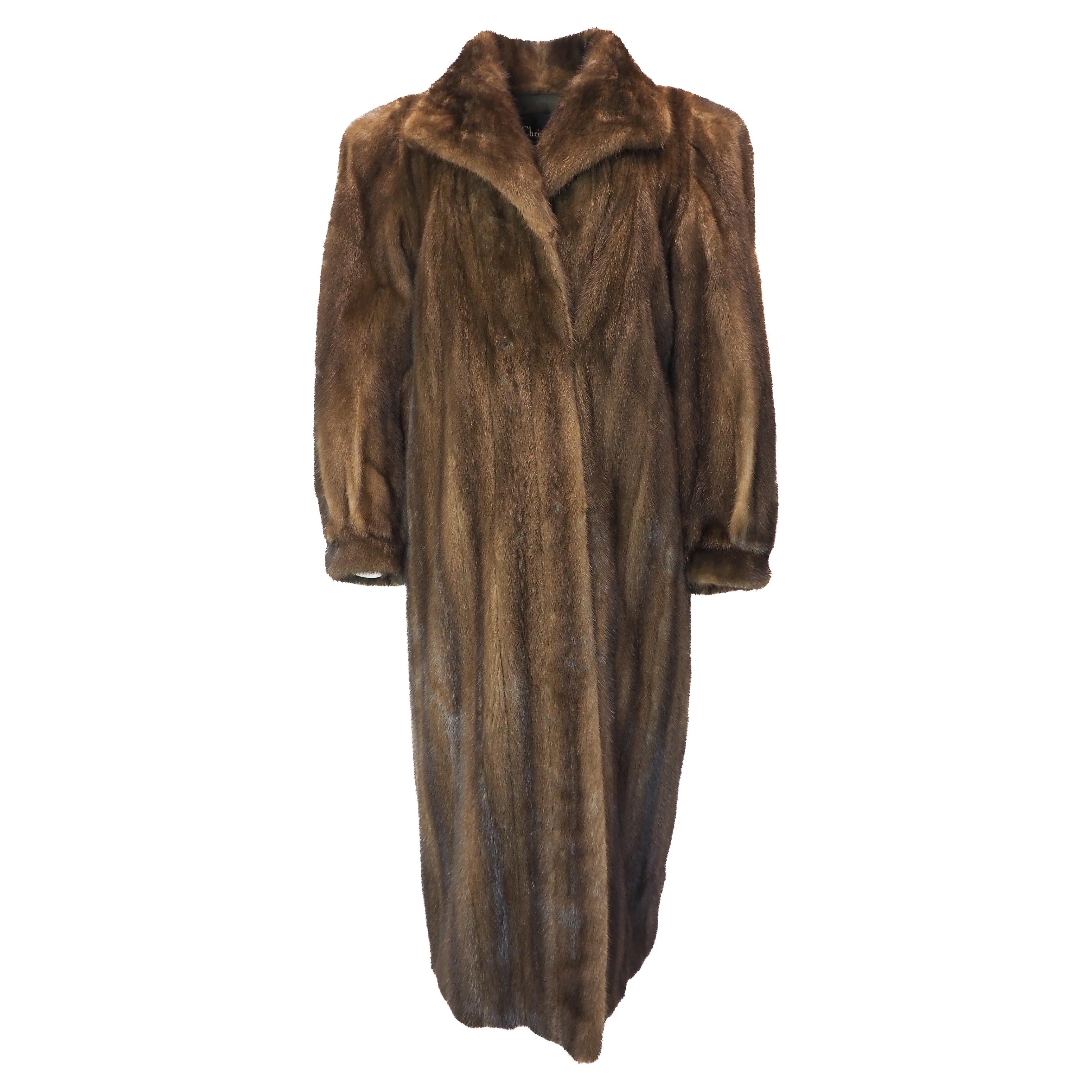 Christian Dior Full Length Brown Mink Fur Coat