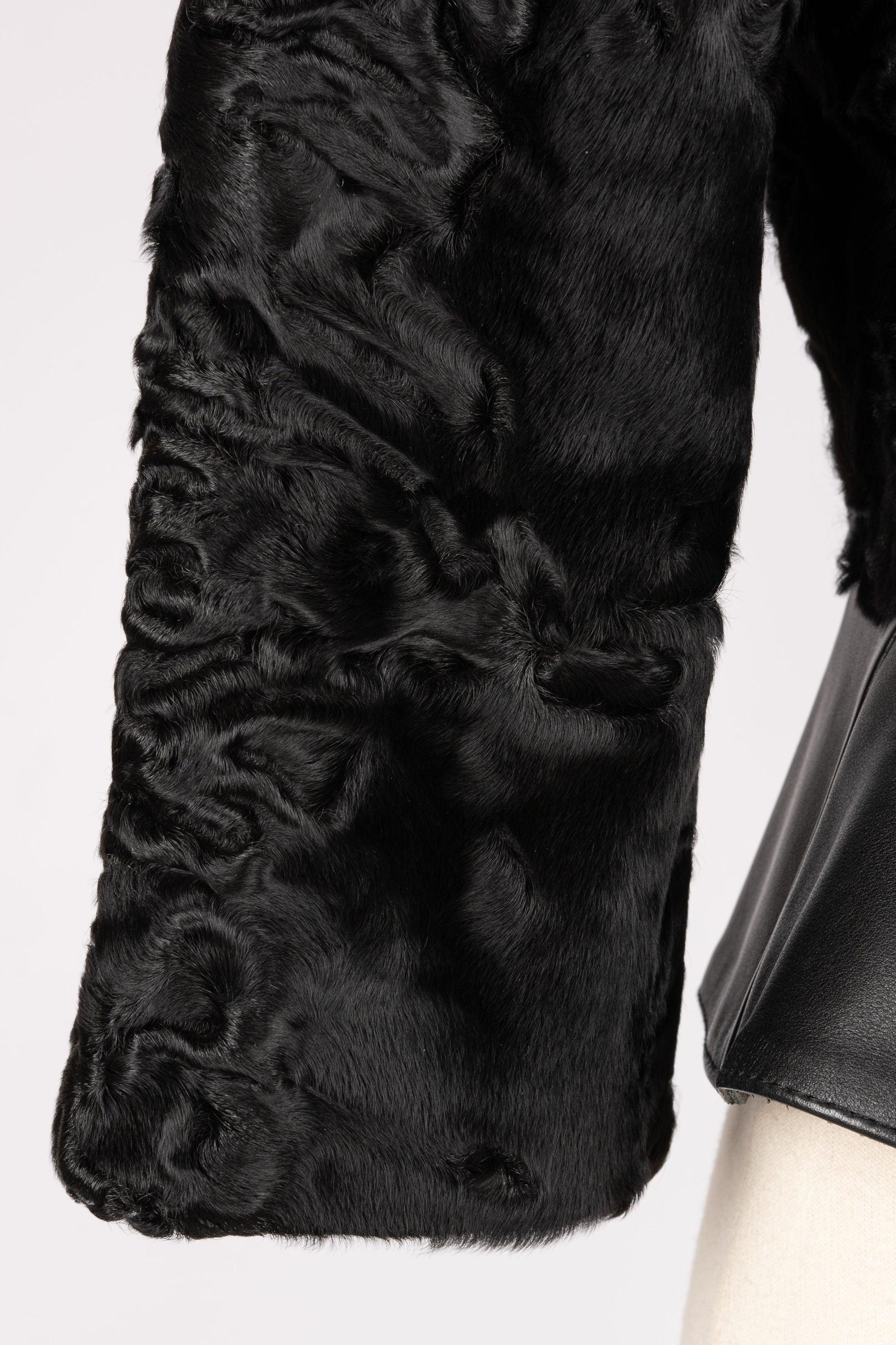 Giacca corta in pelle e pelliccia Christian Dior in vendita 5