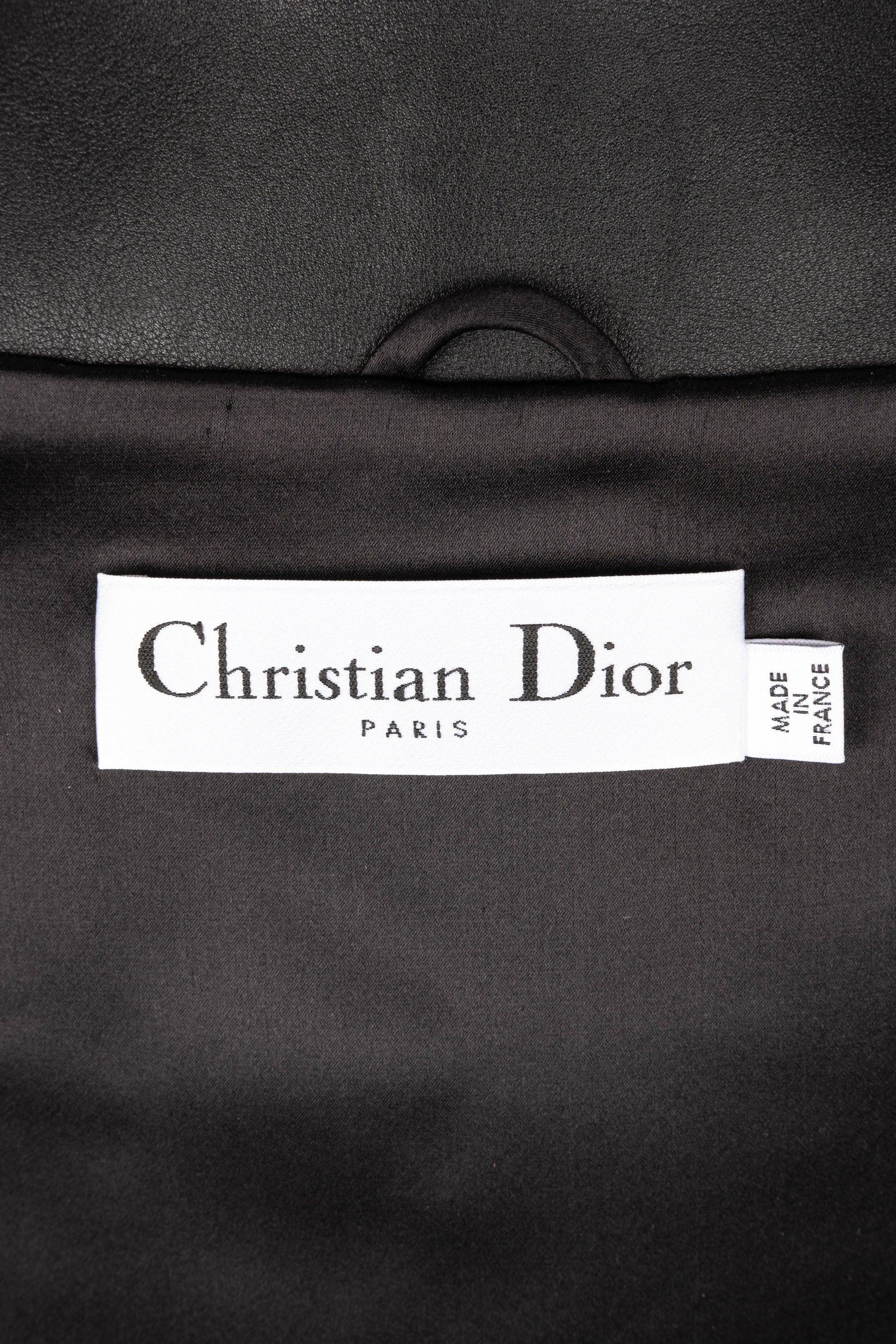 Giacca corta in pelle e pelliccia Christian Dior in vendita 6