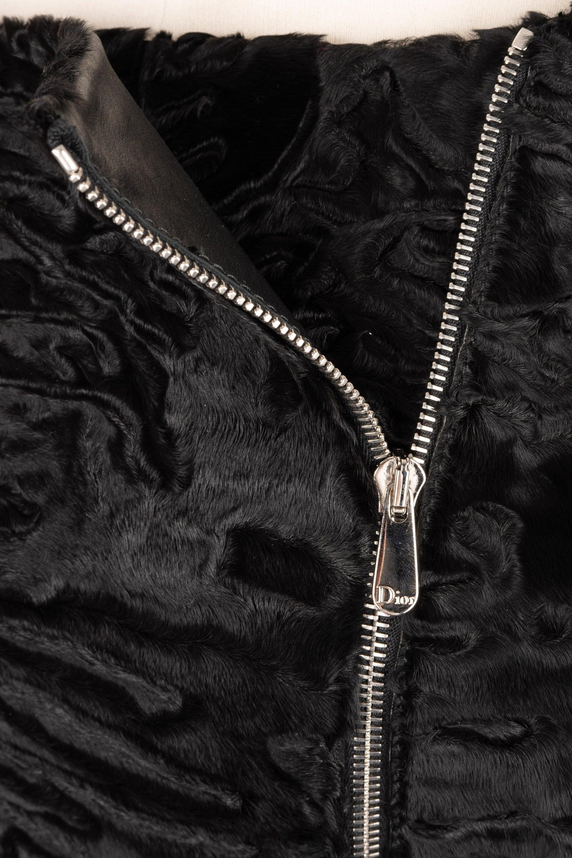 Giacca corta in pelle e pelliccia Christian Dior in vendita 3