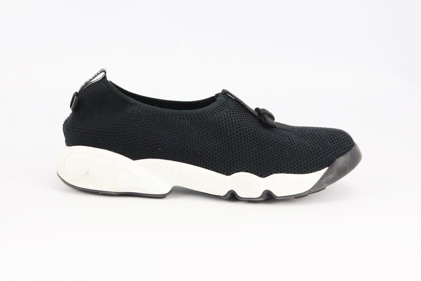 Christian Dior Fusion stretch knit sneakers. Black and white. Pull on. Does not come with box or dustbag. Size: EU 36.5 (UK 3.5, US 6.5). Insole: 9.1 in. Heel: 1.3 in
