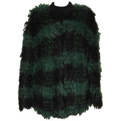 Christian Dior FW 2019 Black and Green Mohair Jacket 