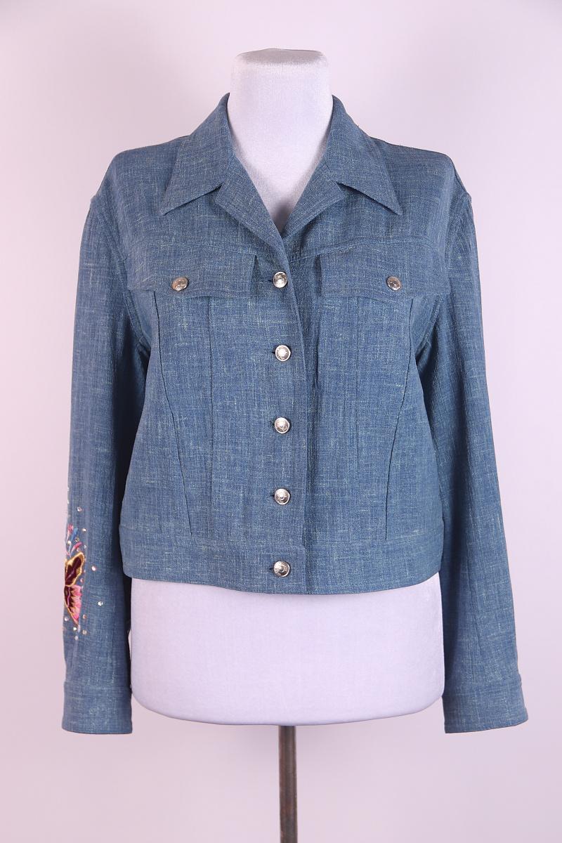 Gray Iconic 2002 Christian Dior & Galliano Embroidered Butterfly Rhinestone Jacket For Sale