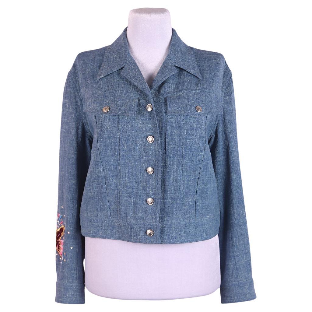 Iconic 2002 Christian Dior & Galliano Embroidered Butterfly Rhinestone Jacket For Sale
