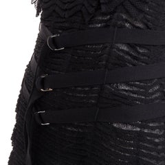 CHRISTIAN DIOR Galliano 2003 Vintage Bondage knit buckle ruffle dress FR38 M