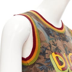 CHRISTIAN DIOR Galliano 2004 Rasta Love web camo vest top FR36 S