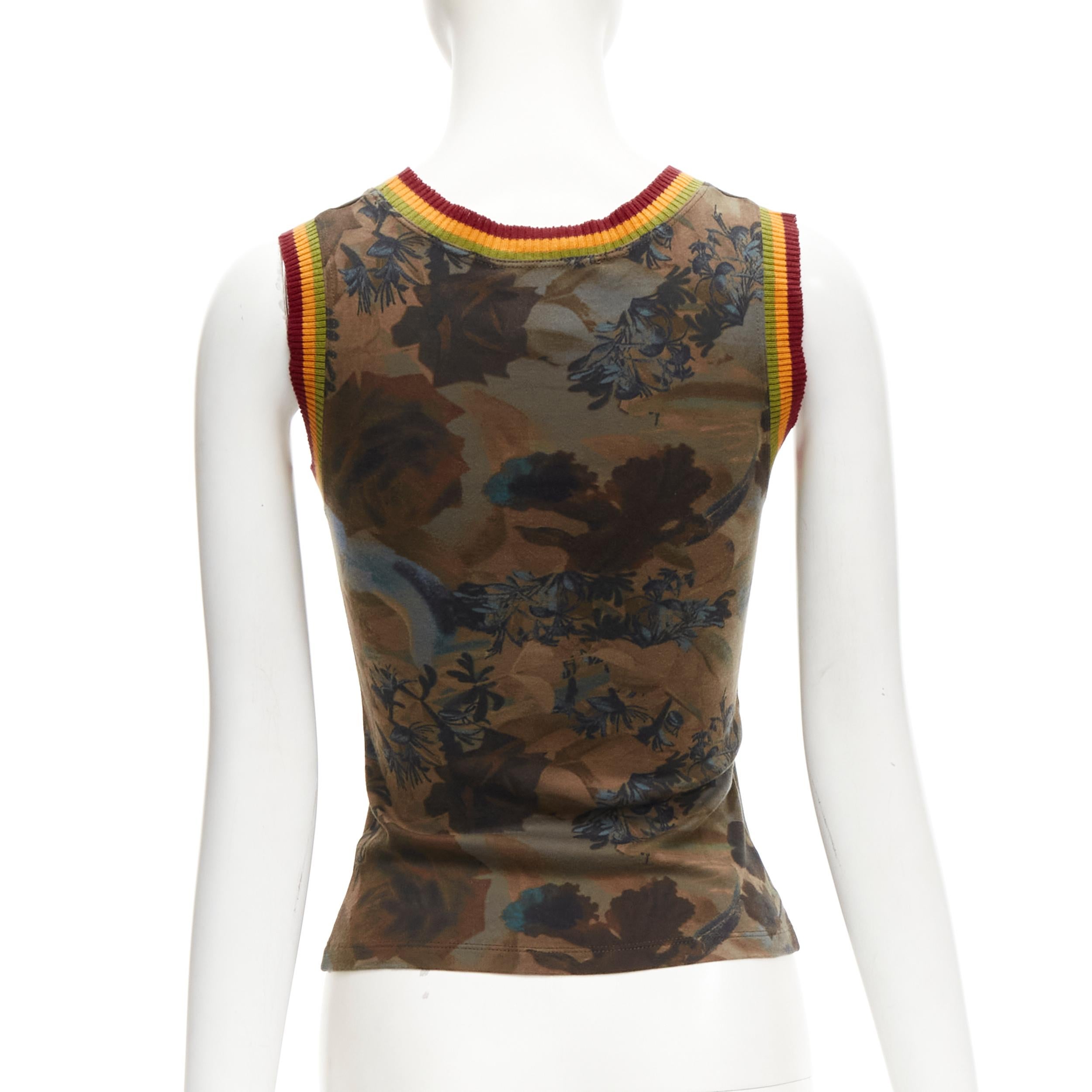 CHRISTIAN DIOR Galliano 2004 Rasta Love web camo vest top FR36 S 1