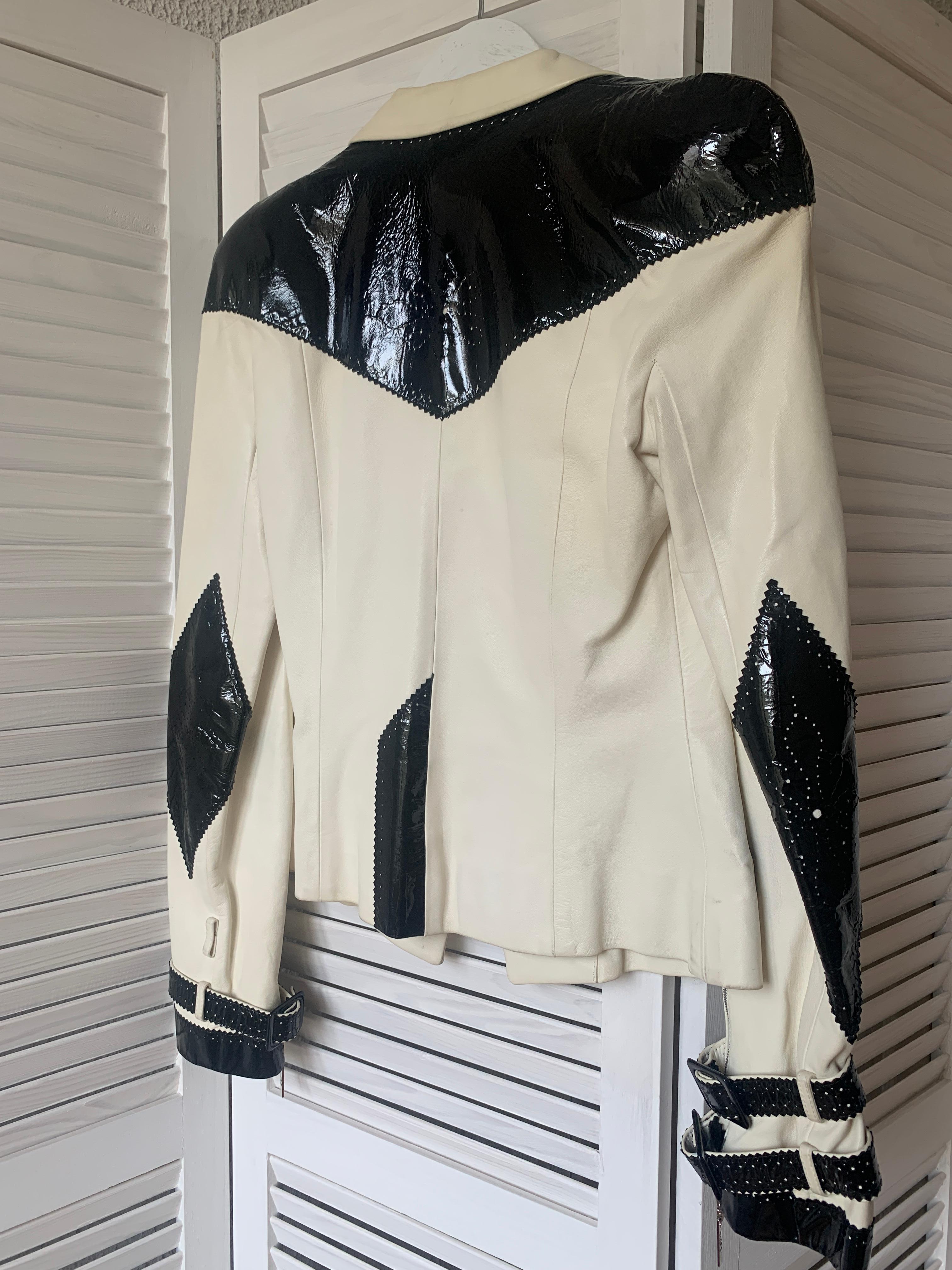 Christian Dior & Galliano 2004 spring RTW runway leather jacket FR 40 USA 8 2000 For Sale 5