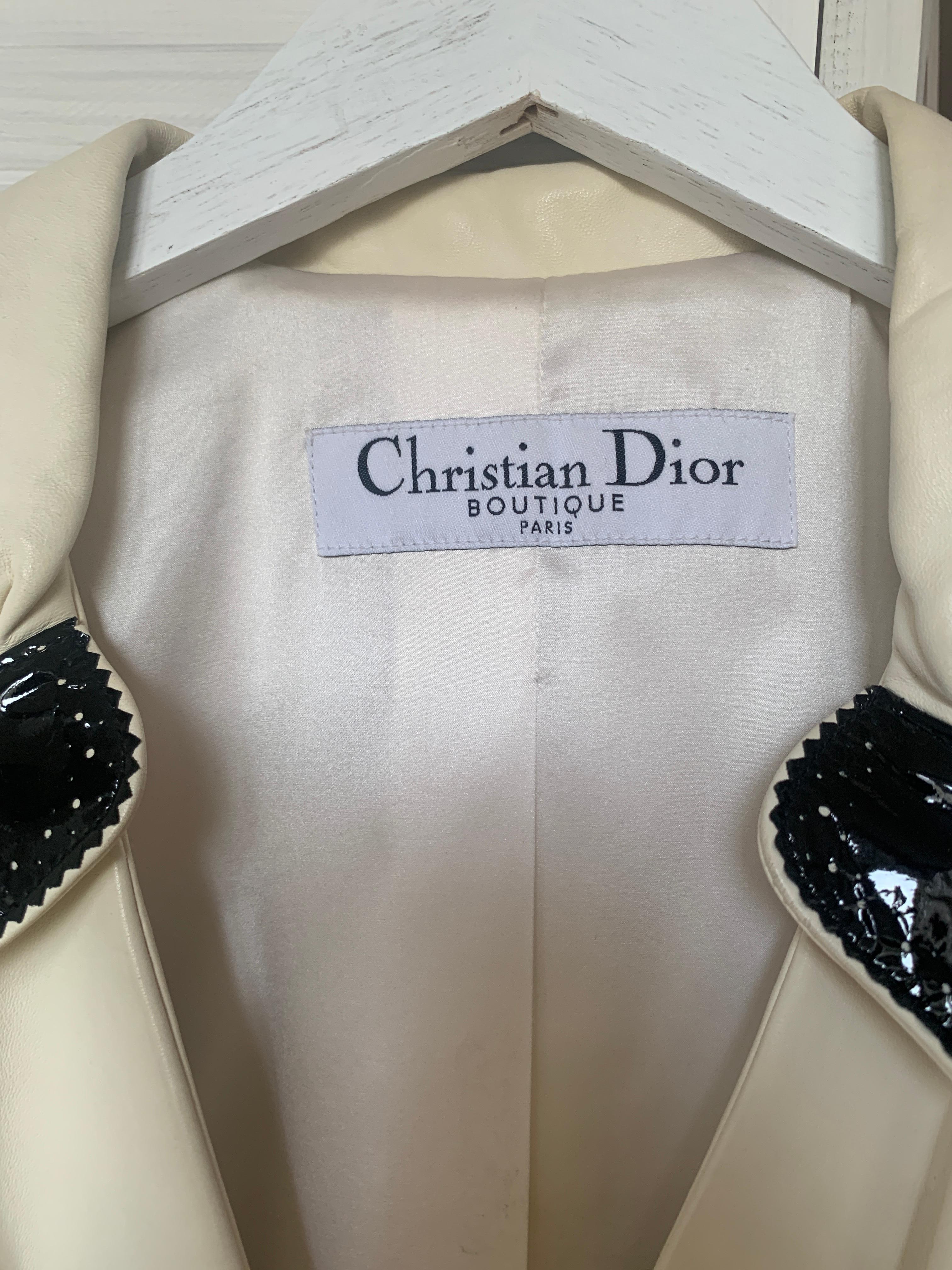 Christian Dior & Galliano 2004 spring RTW runway leather jacket FR 40 USA 8 2000 For Sale 8