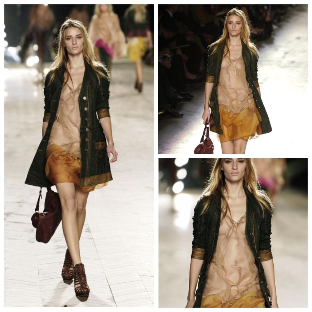 Christian Dior & Galliano 2006 SS runway  Leather Trim Denim Vintage Coat Y2K In Good Condition For Sale In Алматинский Почтамт, KZ