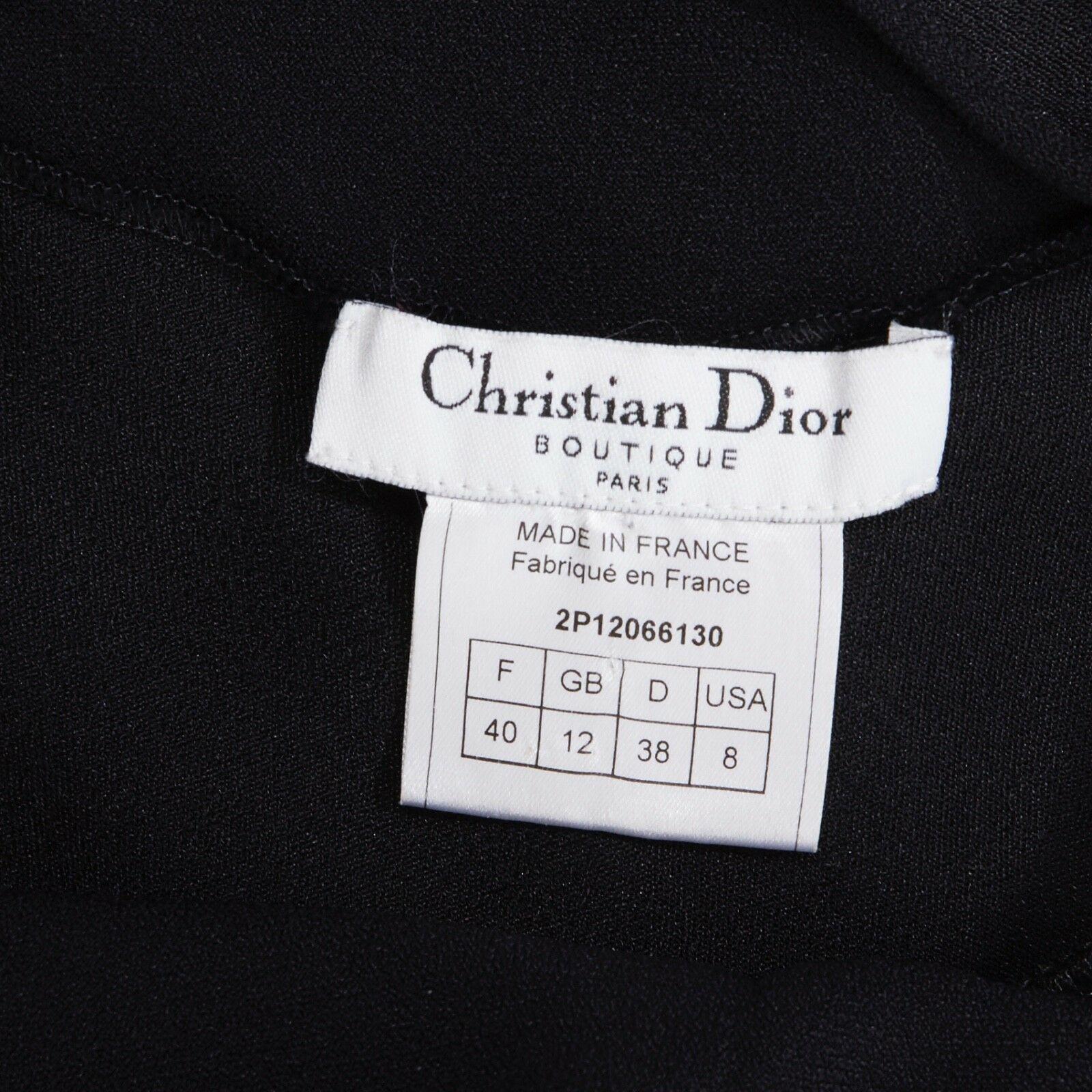 CHRISTIAN DIOR GALLIANO black halter keyhole backless dress gown FR40 US8 UK12 L 5