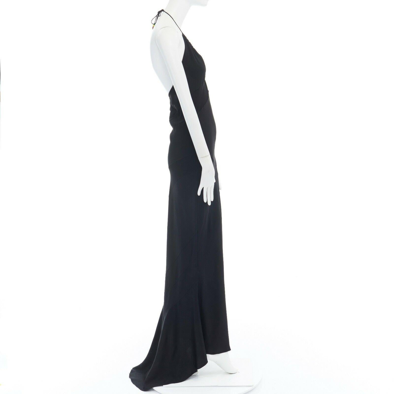 CHRISTIAN DIOR GALLIANO black halter keyhole backless dress gown FR40 US8 UK12 L In Excellent Condition In Hong Kong, NT