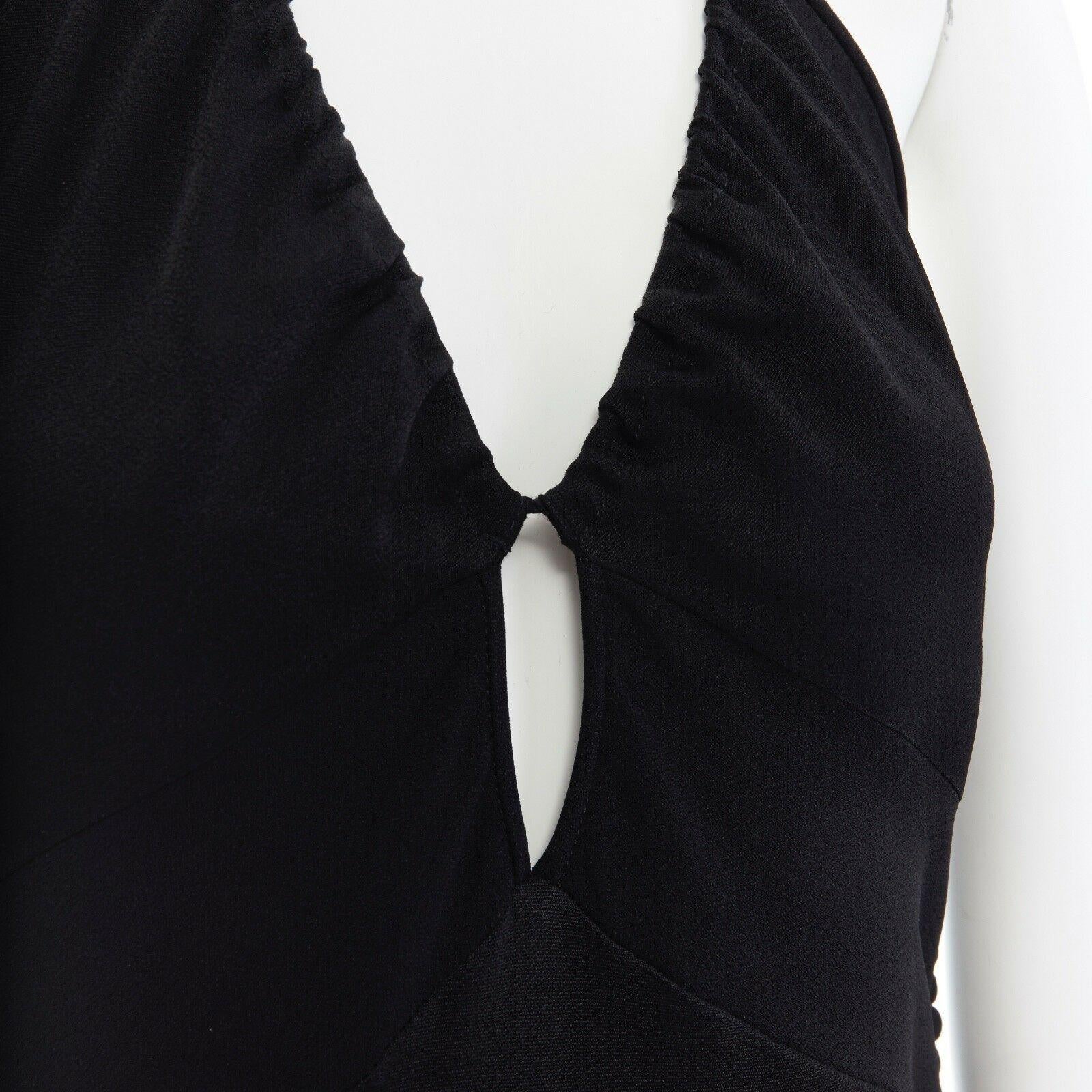 CHRISTIAN DIOR GALLIANO black halter keyhole backless dress gown FR40 US8 UK12 L 2