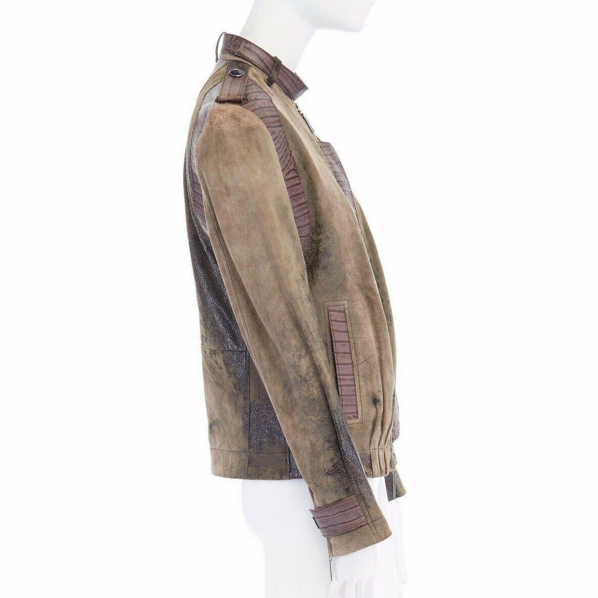  CHRISTIAN DIOR GALLIANO manteau en cuir avec bordures en croc FR36 US4 UK8 S Pour femmes 