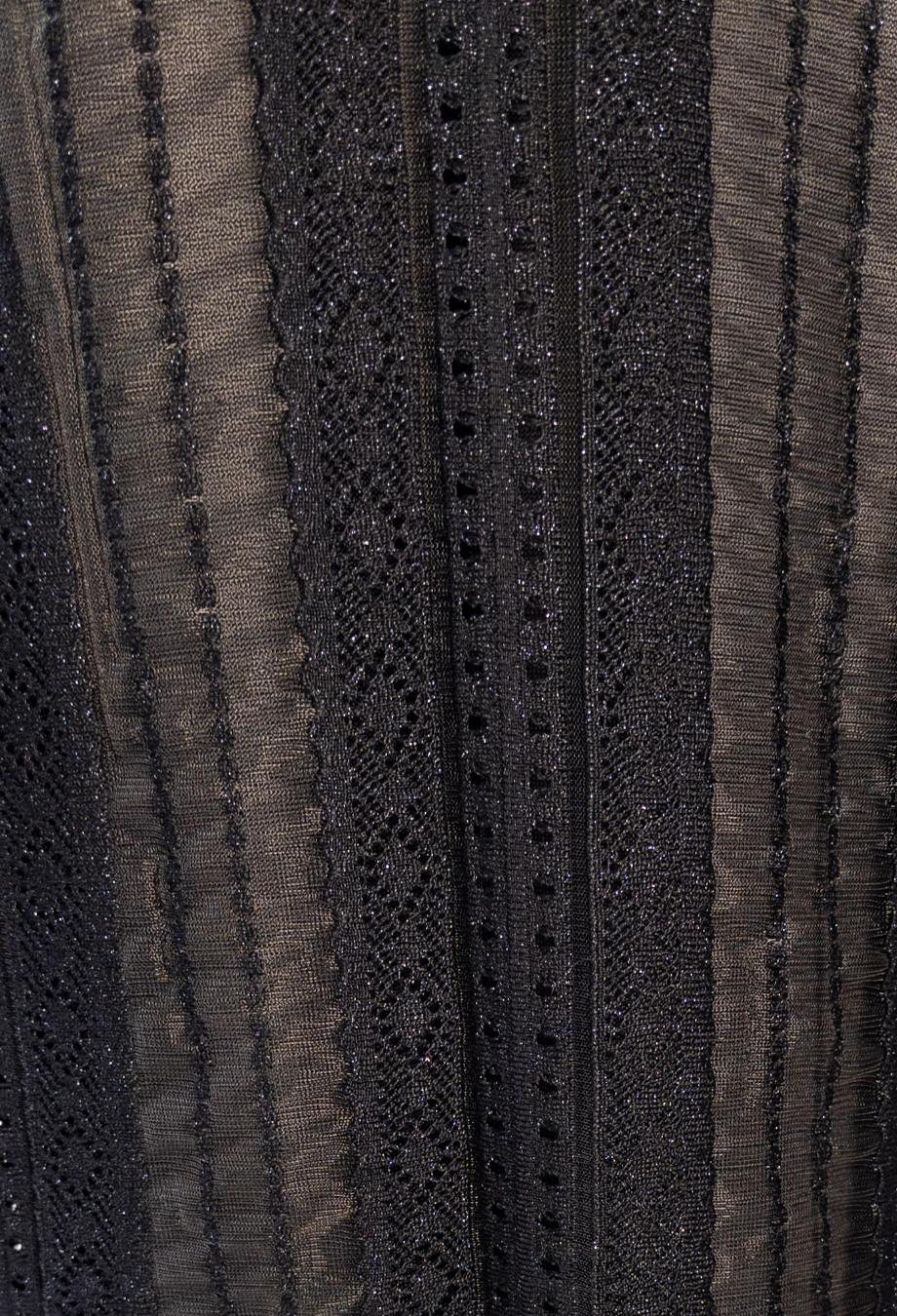 Christian Dior Galliano Era 2002 Midi Lurex Mesh Insert Dress Sz FR 36 For Sale 1