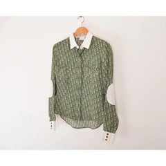 Christian Dior Galliano Era Green Trotter Print Shirt