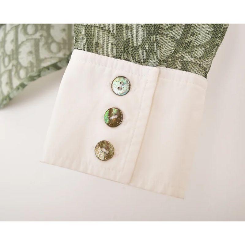 Christian Dior Galliano Era Green Trotter Print Shirt In Good Condition In Sheffield, GB