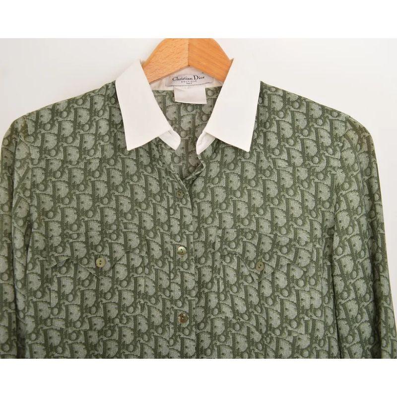 Women's Christian Dior Galliano Era Green Trotter Print Shirt For Sale