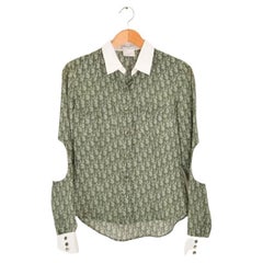 Christian Dior Galliano Era Green Trotter Print Shirt