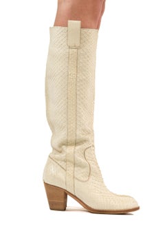 CHRISTIAN DIOR Galliano Era Vintage Ivory Snakeskin Boots