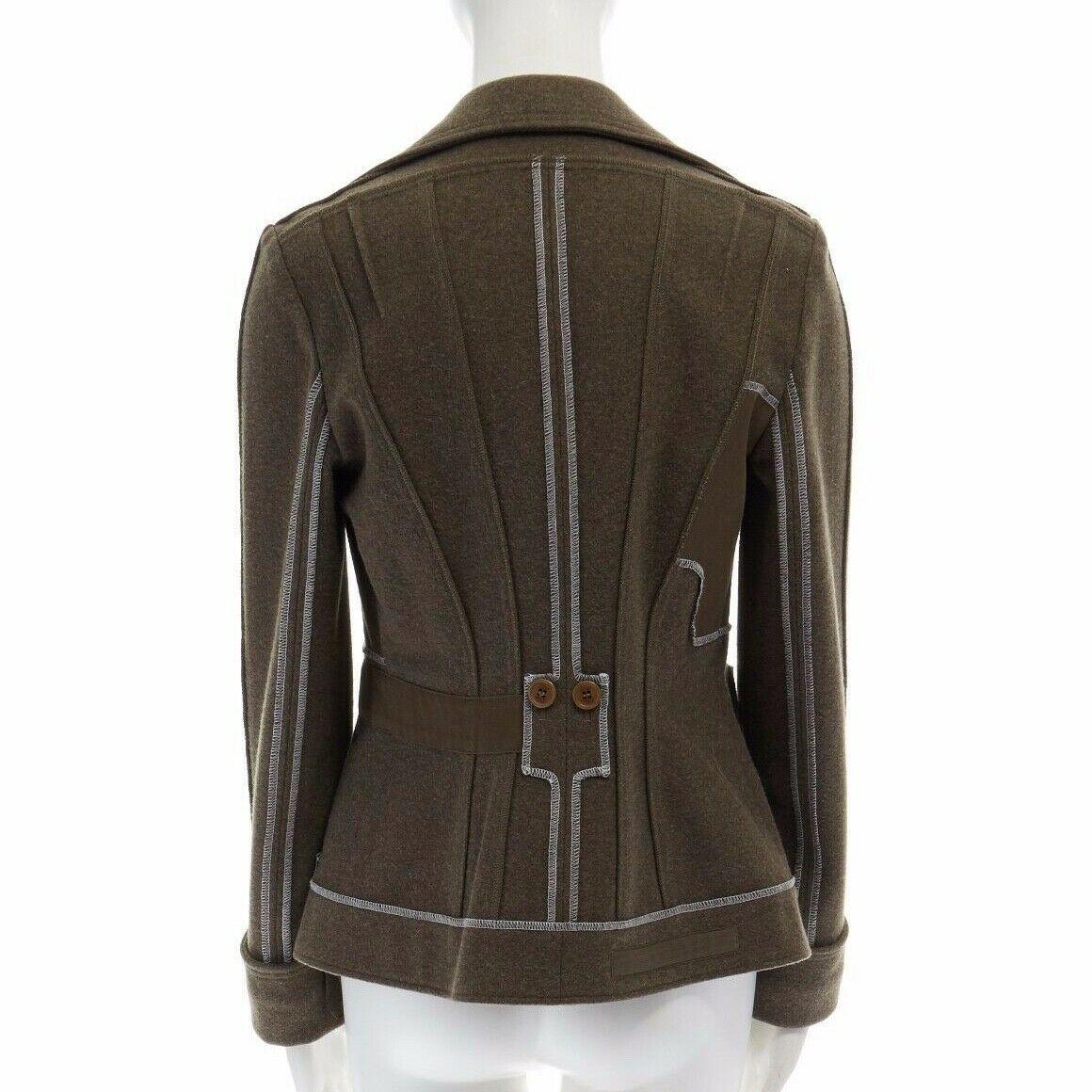 CHRISTIAN DIOR Galliano green reverse constructed exposed seams jacket FR36 S 1