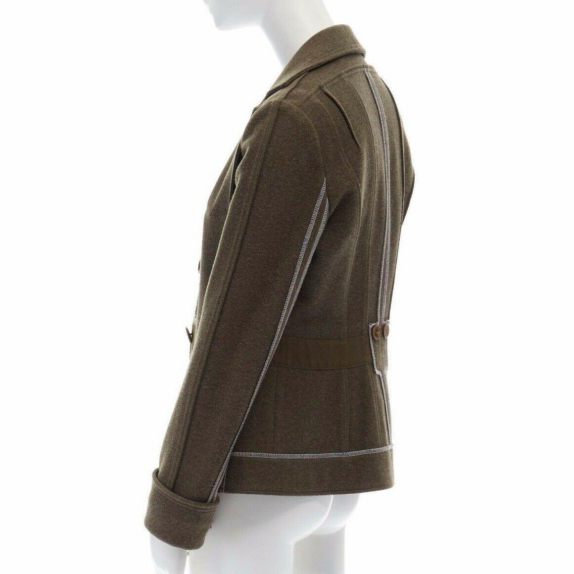 CHRISTIAN DIOR Galliano green reverse constructed exposed seams jacket FR36 S 2