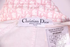 Christian Dior Galliano Monogram Denim Blazer Jacket size F 38 Rare 2004 SS