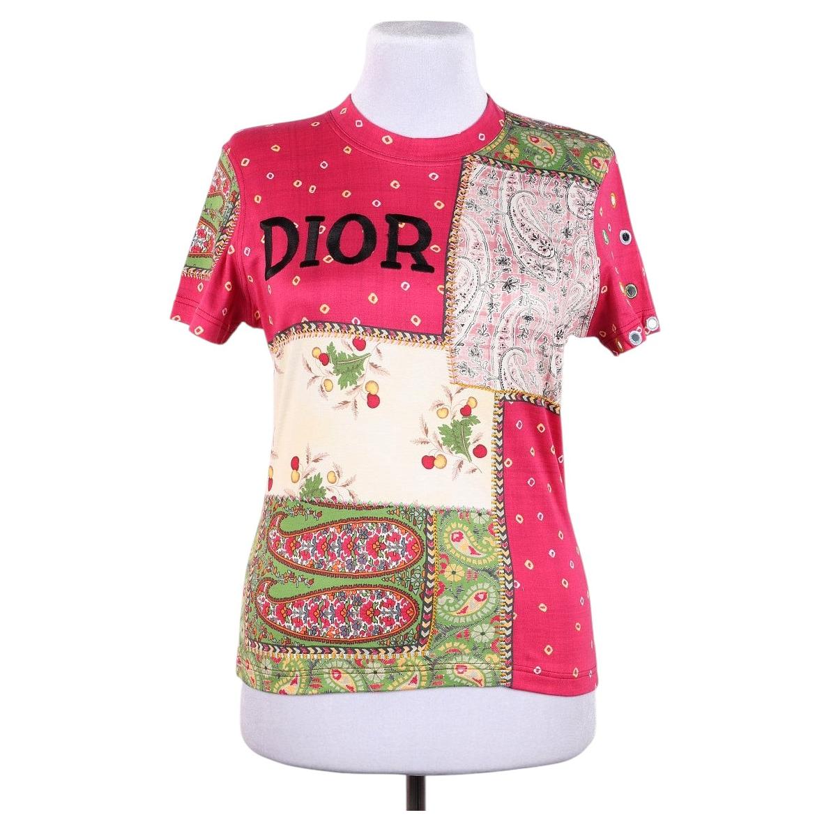 T-shirt patchwork Christian Dior Galliano printemps-été 2004 en vente