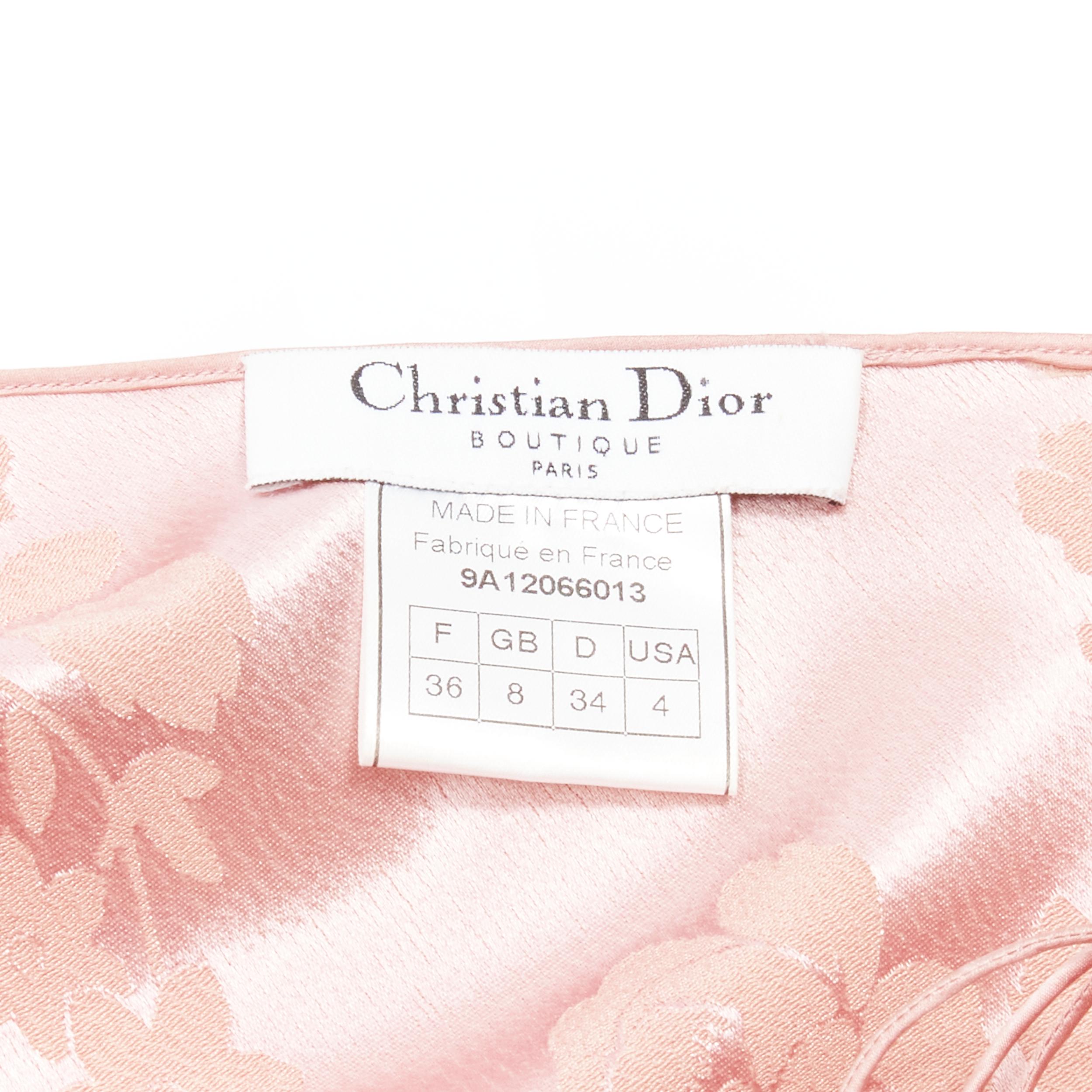 CHRISTIAN DIOR Galliano Vintage 2009 floral jacquard evening dress FR36 S For Sale 6