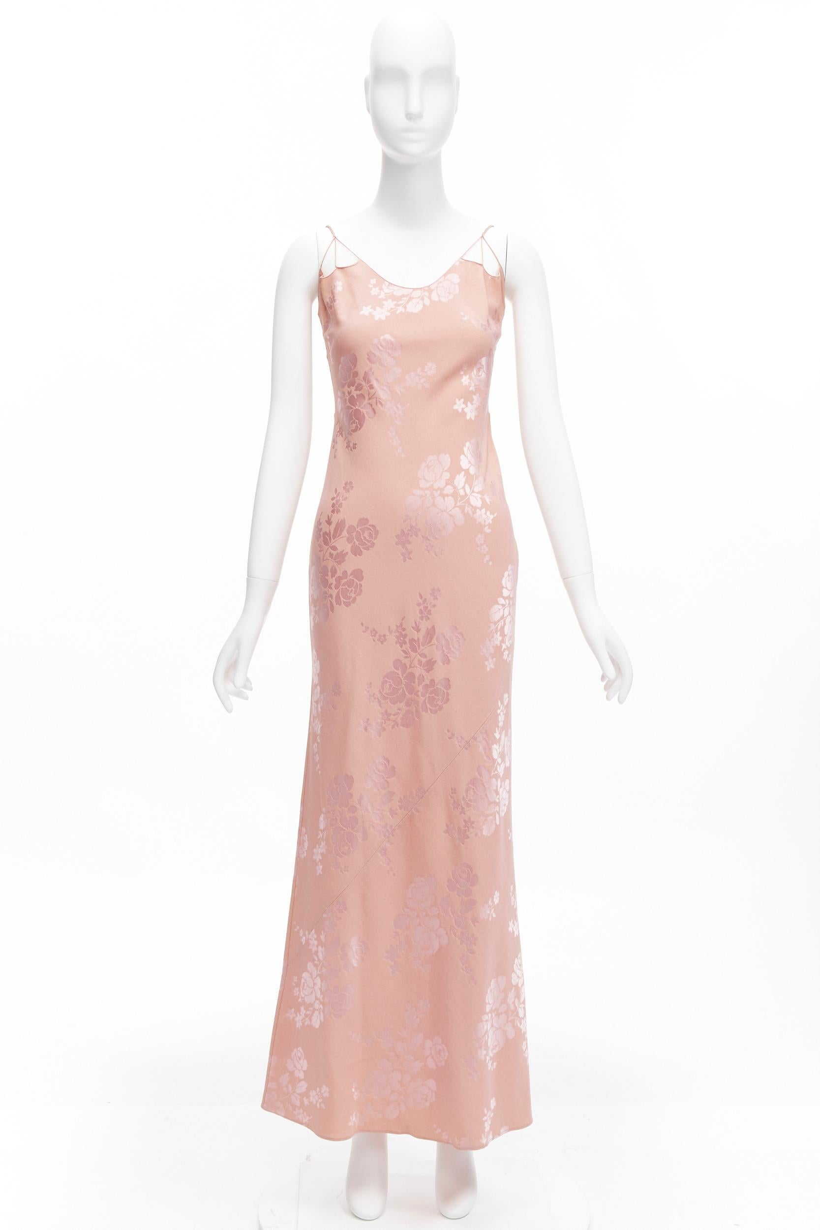 CHRISTIAN DIOR Galliano Vintage 2009 floral jacquard evening dress FR36 S For Sale 7