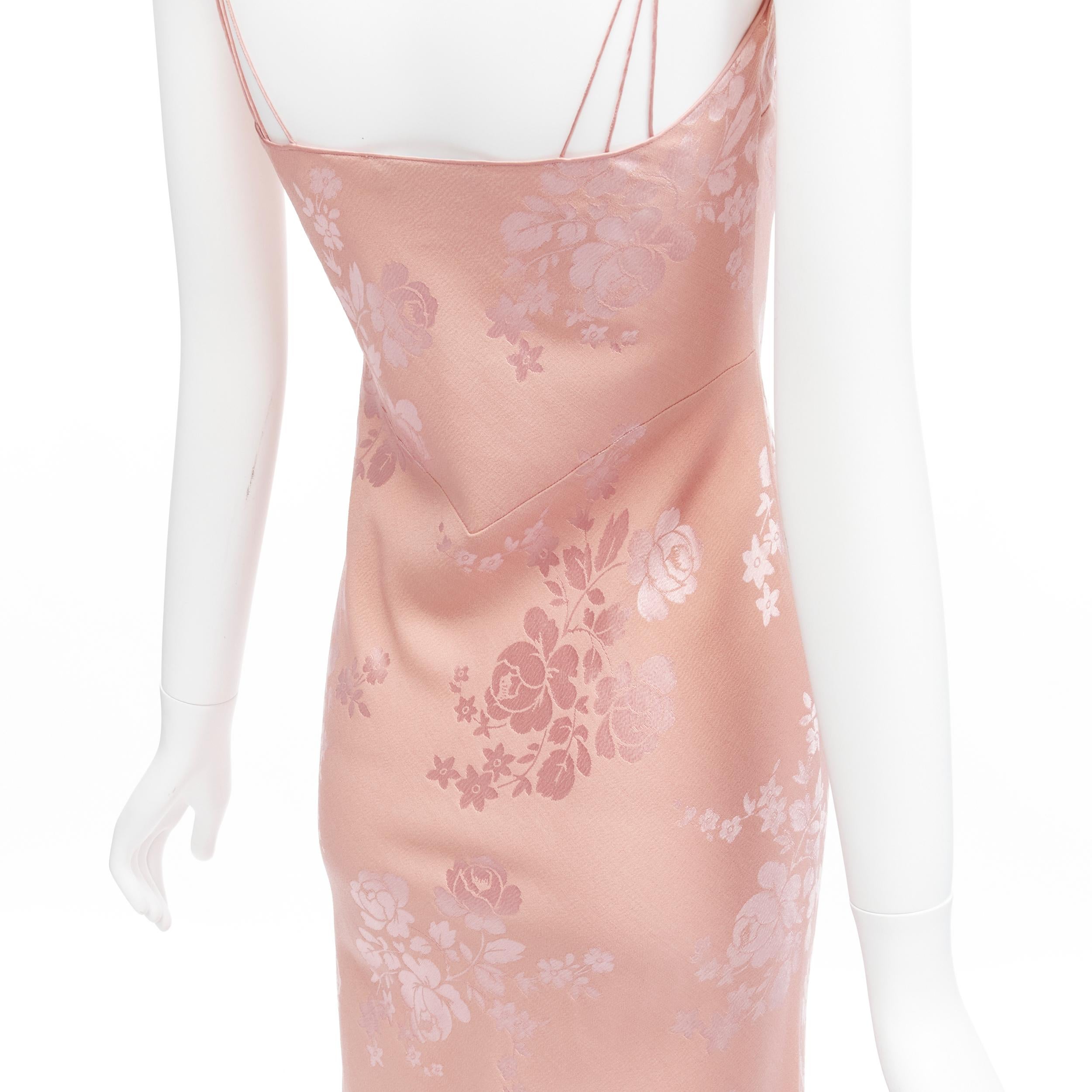 CHRISTIAN DIOR Galliano Vintage 2009 floral jacquard evening dress FR36 S For Sale 4