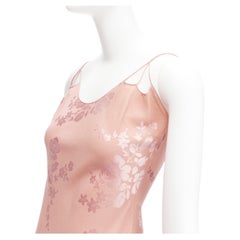 CHRISTIAN DIOR Galliano Vintage 2009 pink oriental floral jacquard dress FR36 S