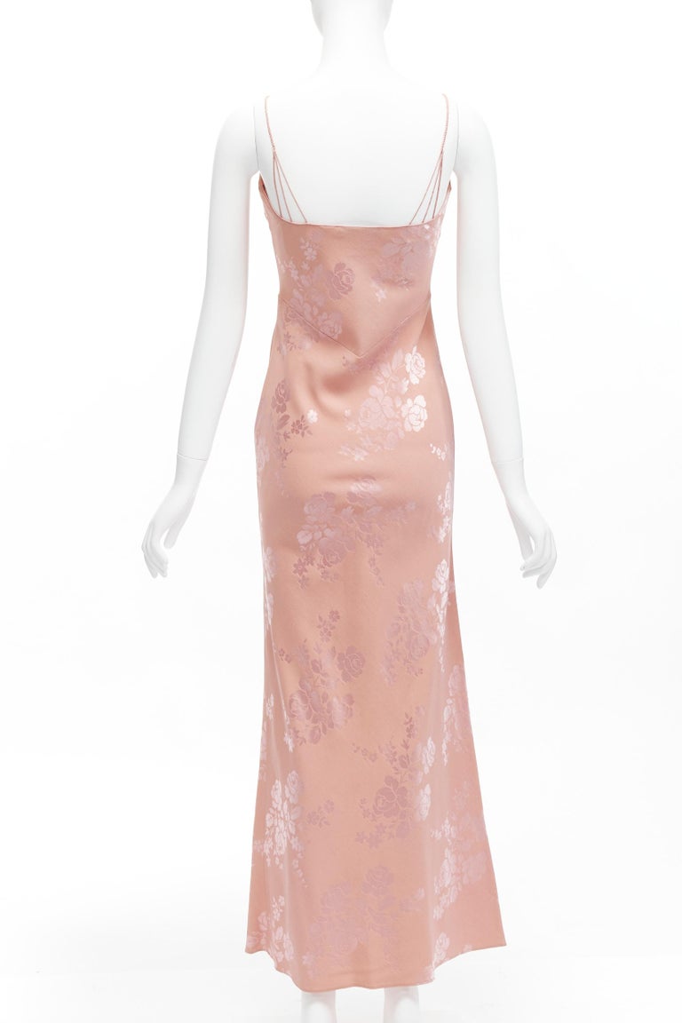 CHRISTIAN DIOR Galliano Vintage 2009 pink oriental floral jacquard dress  FR36 S For Sale at 1stDibs